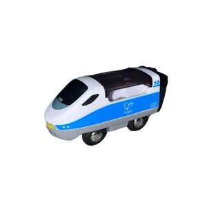Hape Intercity Train Engine Number 10 Blue White High Speed Wooden‎ Railway Toy